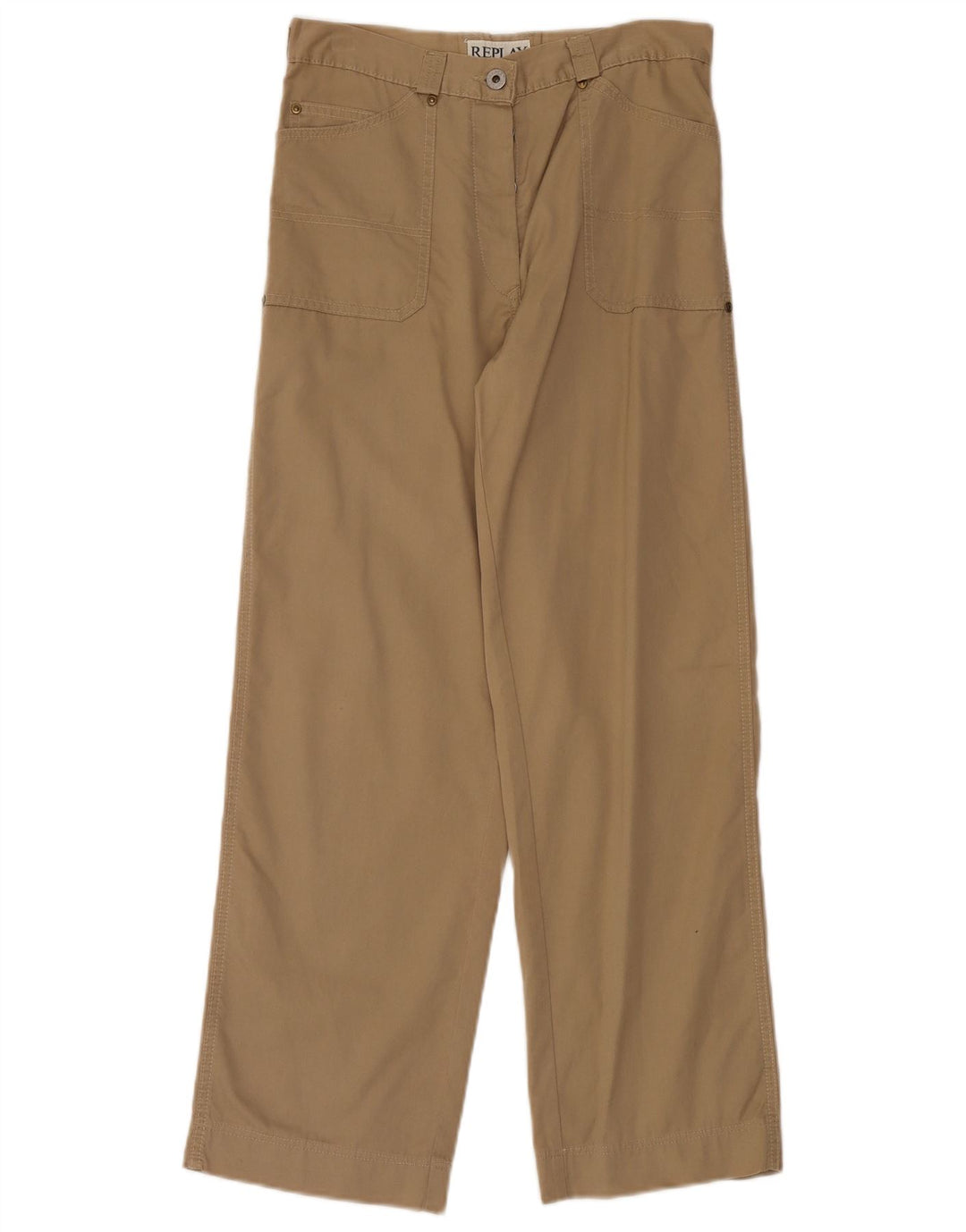 REPLAY Dame Straight Cargo Bukser W27 L30 Beige Bomuld