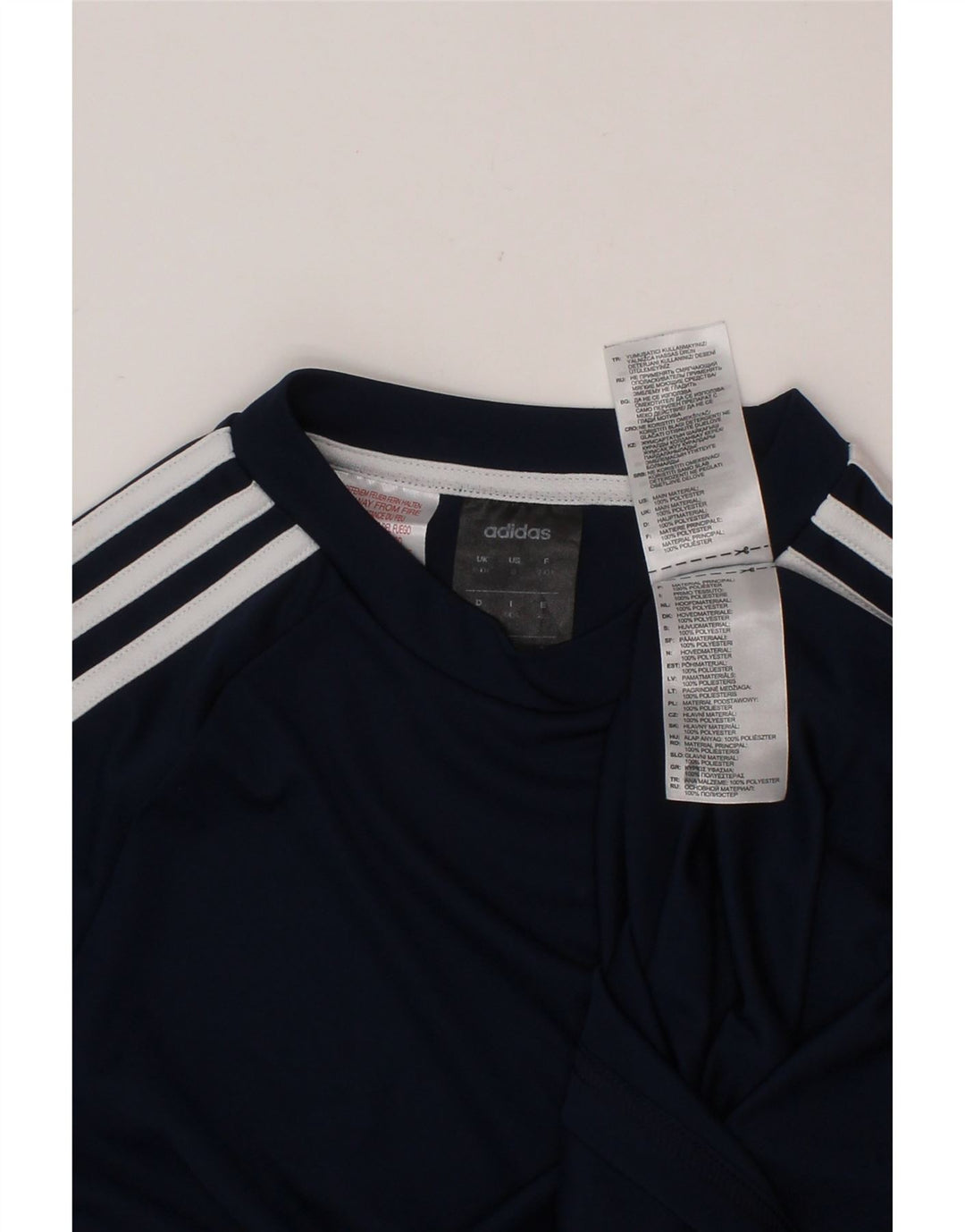 ADIDAS drenge Climalite T-shirt top 9-10 år marineblå polyester