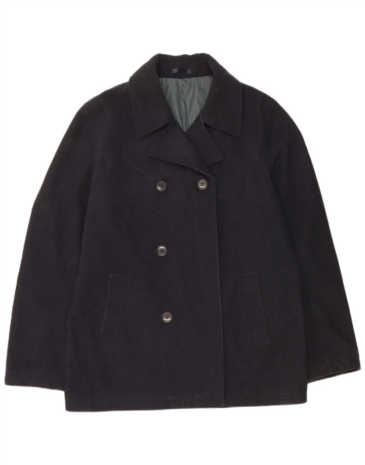 Marks & Spencer Herre Dobbeltradet Frakke UK 38 Medium Navy Blue Polyester