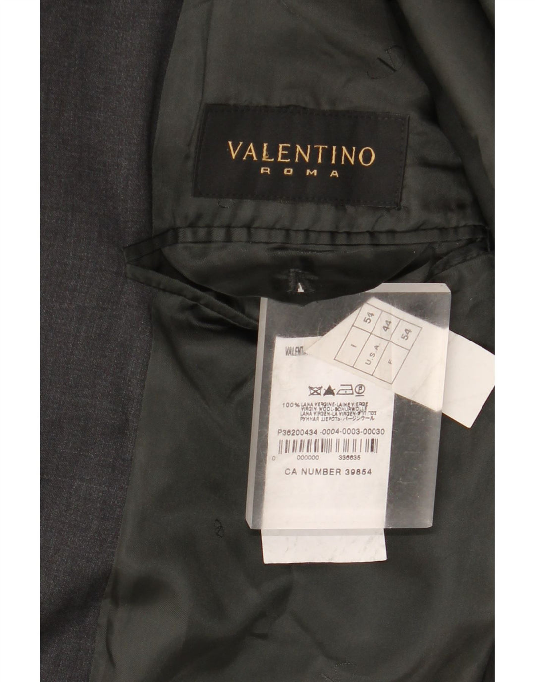 Valentino Herre 3-knaps blazerjakke IT 54 2XL Grå Ny Uld