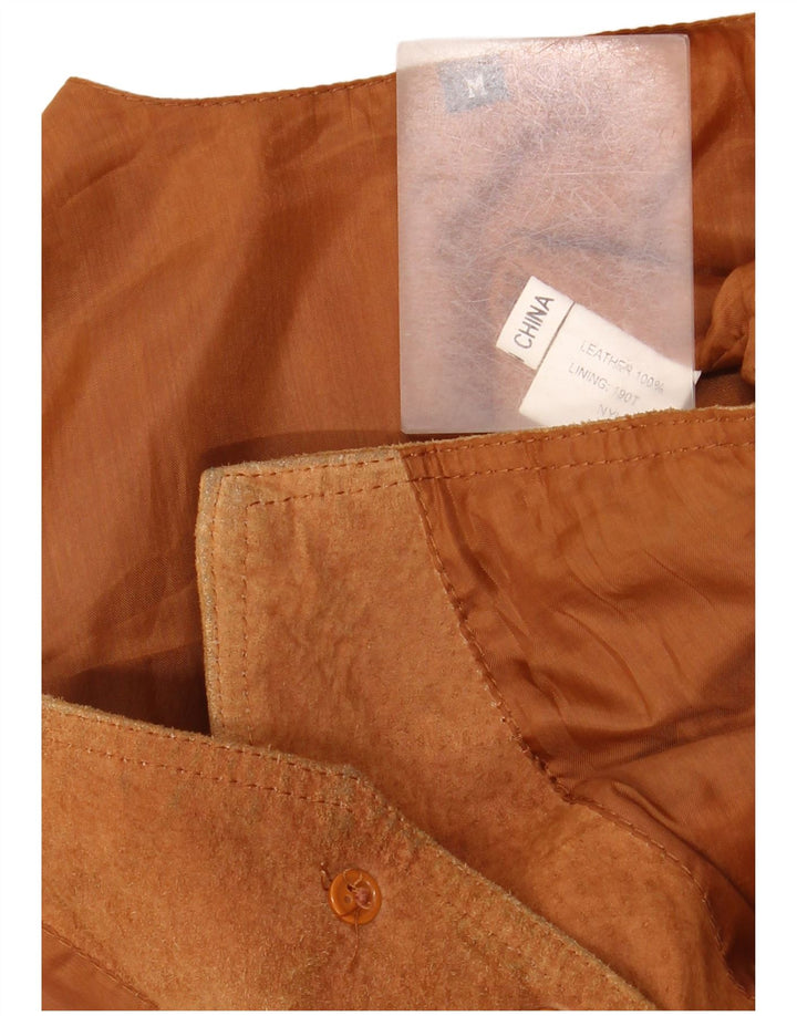 Vintage herre ruskindsvest mellem brunt læder