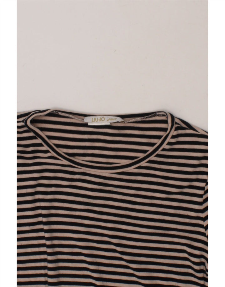 LIU JO JUNIOR Girls Top Long Sleeve 9-10 Years Black Striped Vintage Liu Jo junior and Second-Hand Liu Jo junior from Messina Hembry 