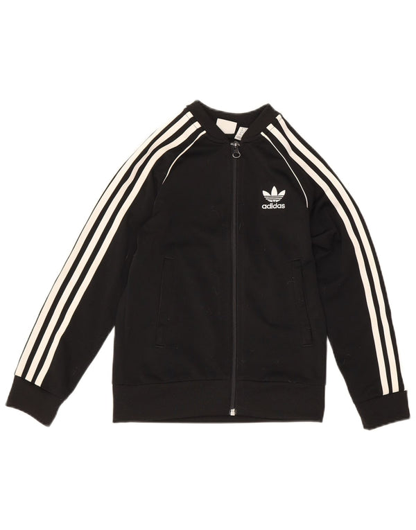 Adidas Drenge Træningsdragt Topjakke 7-8 År Sort Polyester