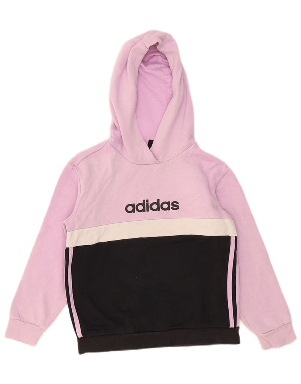 Adidas Grafisk hættetrøje til piger 9-10 år Pink Colourblock Bomuld