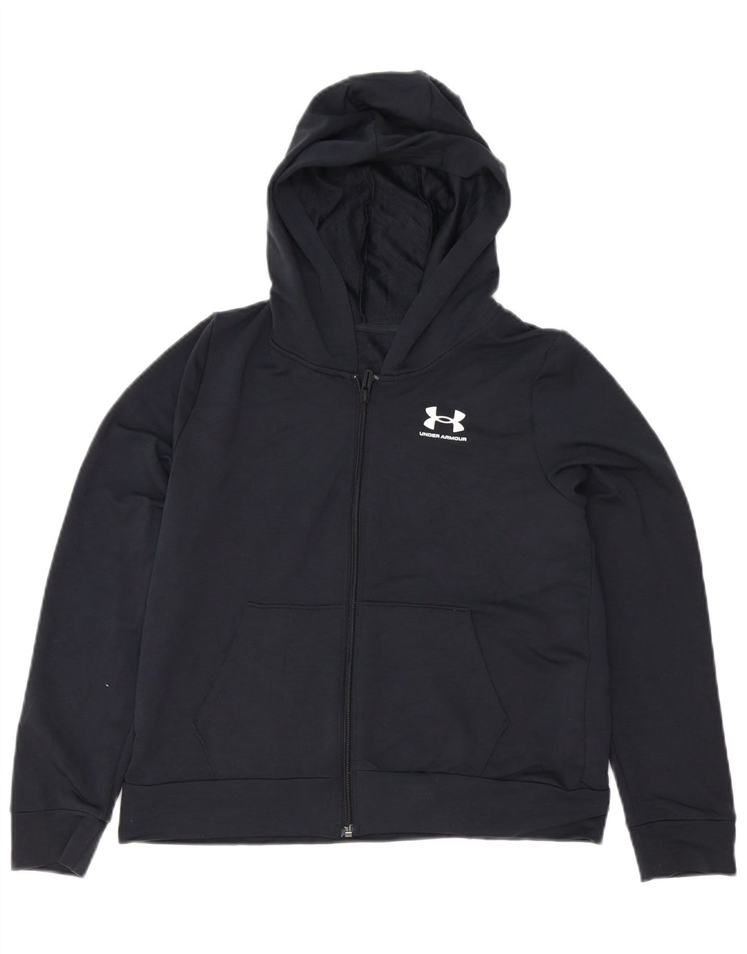 Under Armour Boys Zip Hættetrøje Sweater 11-12 År Stor Sort Polyester