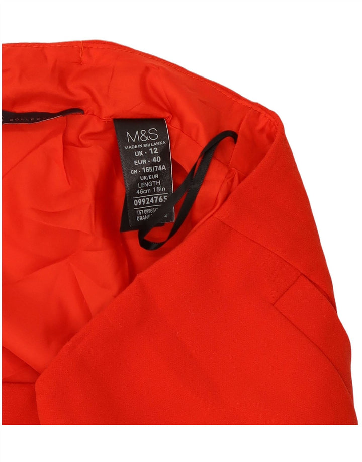 Marks & Spencer Mininederdel til kvinder UK 12 Medium W30 Rød Polyester