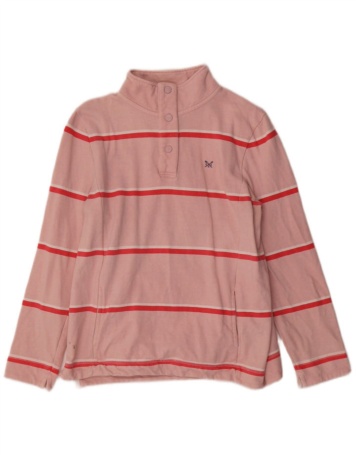 Crew Clothing Dame Sweatshirt Jumper UK 12 Medium Pink Striped