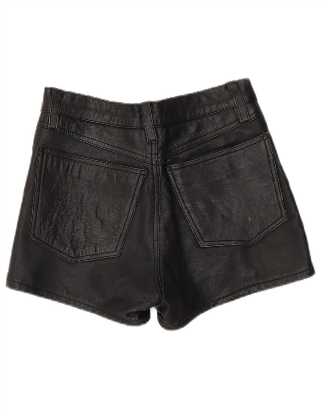 Vintage lædershorts til kvinder W26 Små sorte læder