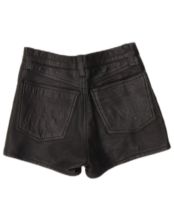Vintage lædershorts til kvinder W26 Små sorte læder