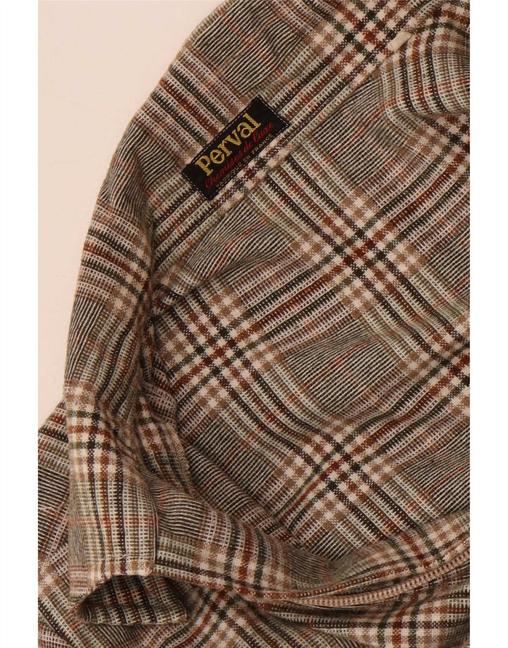 Vintage Dame Full Zip Shirt UK 16 Large Grey Check