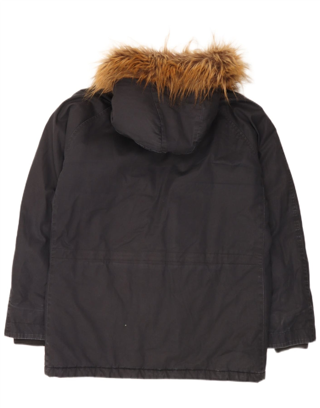 Woolrich Herre Hooded Parka Jacket UK 40 Large Navy Blue Cotton