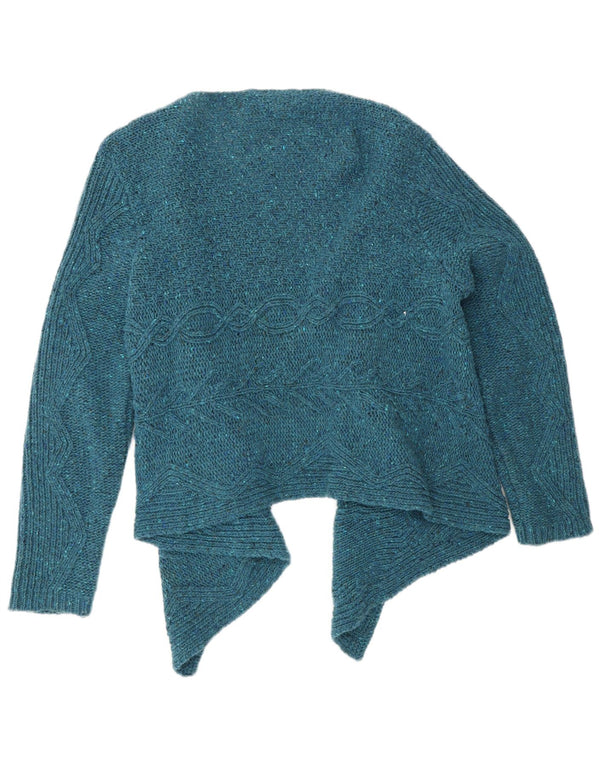 Blarney Woolen Mills Dame Asymmetrisk Cardigan Sweater UK 14 Large Blue