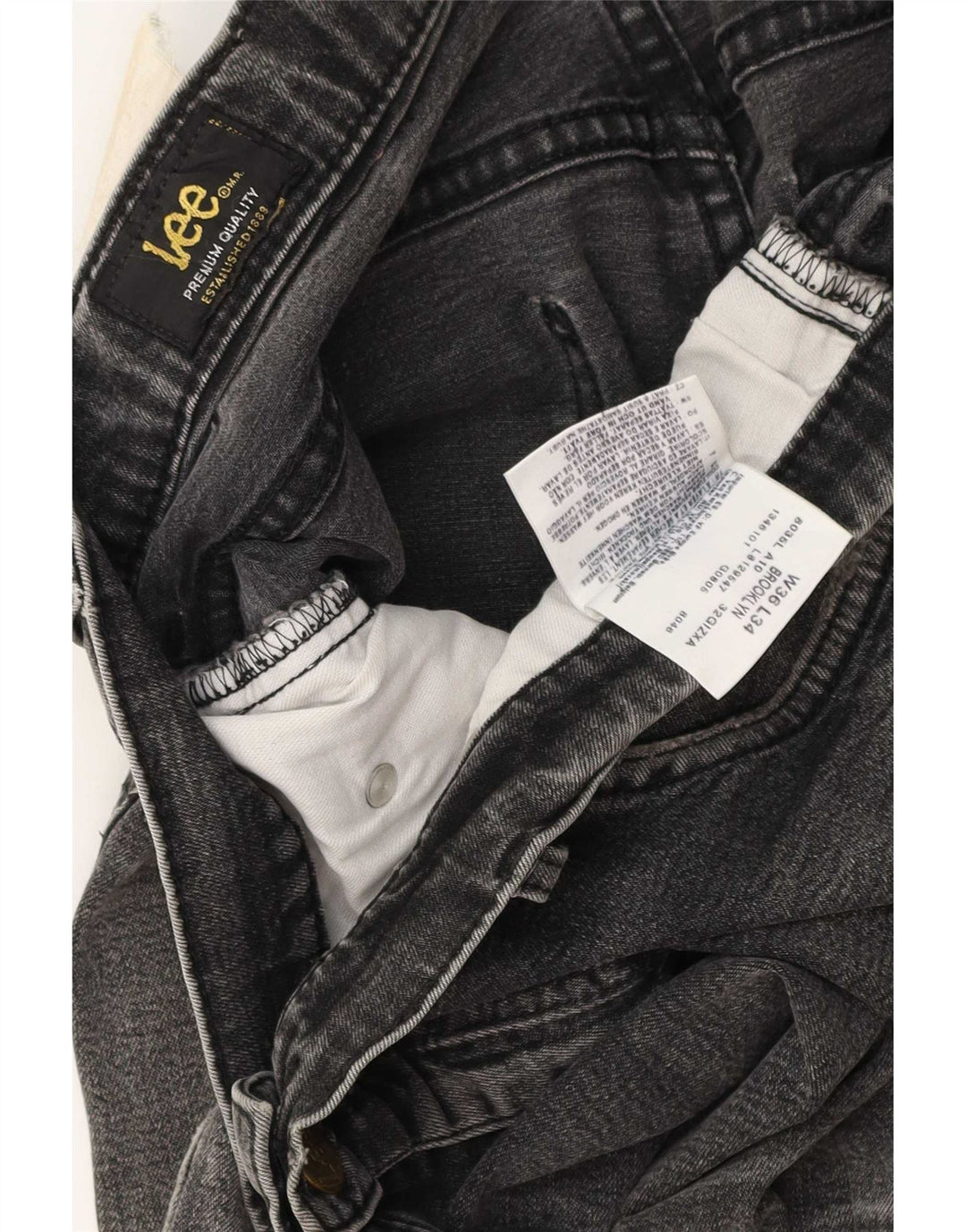 Lee Mens Brooklyn Denim Shorts W36 Large Grå Bomuld