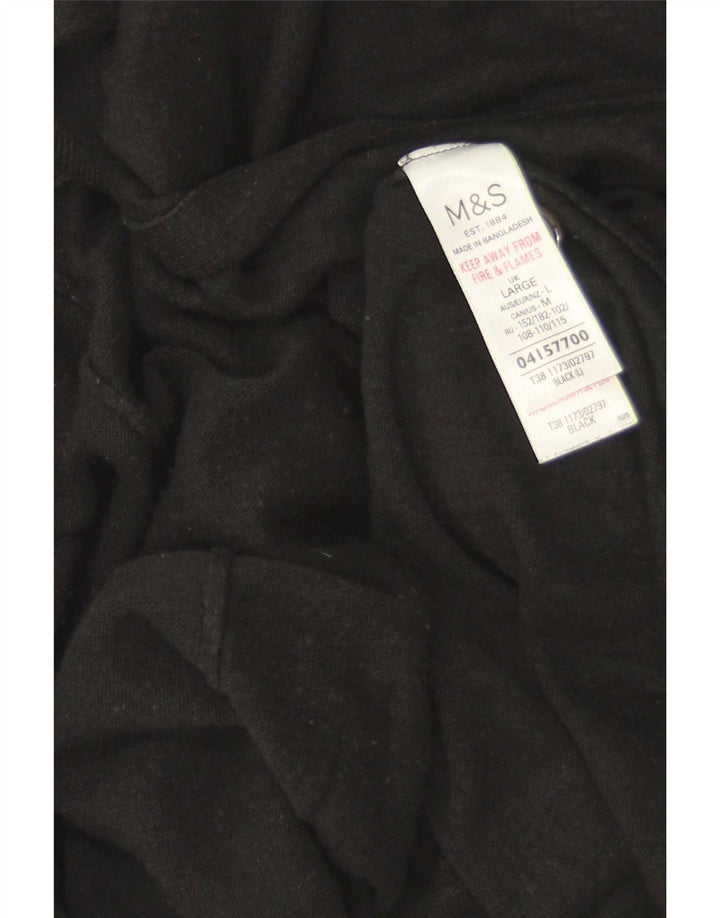 Marks & Spencer Dame Kortærmet Åben Cardigan Top UK 16 Large Black