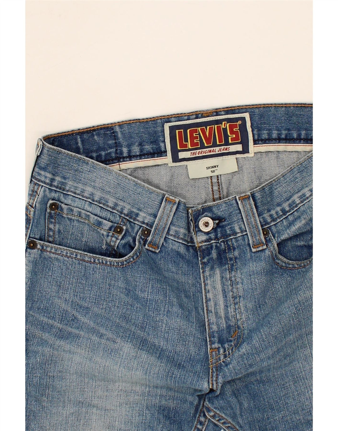 LEVI'S Womens 511 Denim Shorts W31 Medium Blue Cotton Vintage Levi's and Second-Hand Levi's from Messina Hembry 
