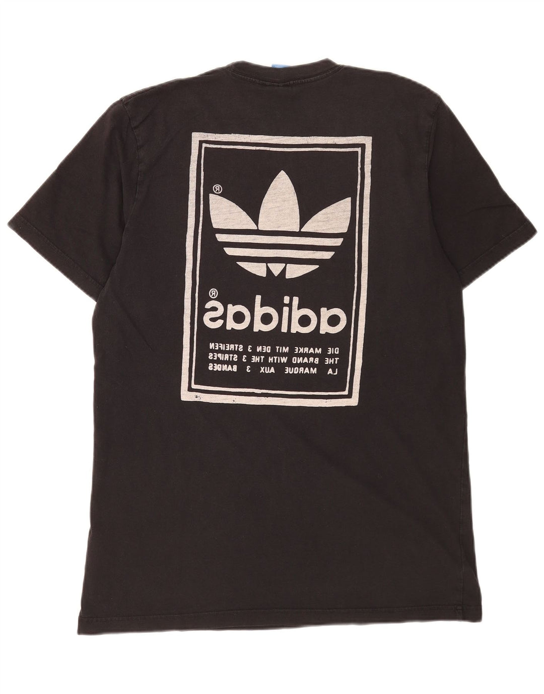 Adidas Grafisk T-shirt top til mænd, stor sort bomuld