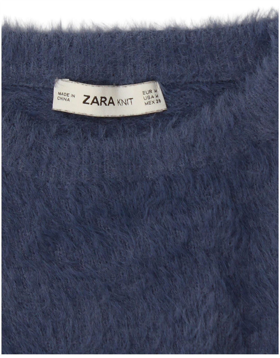 ZARA Womens Crop Boat Neck Jumper Sweater UK 12 Medium Navy Blue