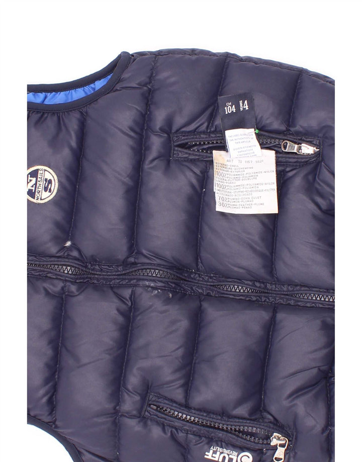 North Sails Boys Vendbar Polstret Gilet 3-4 År Navy Blue Polyester