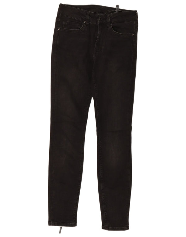 Zara Dame Slim Jeans EU 36 XS W26 L27 Sort Bomuld