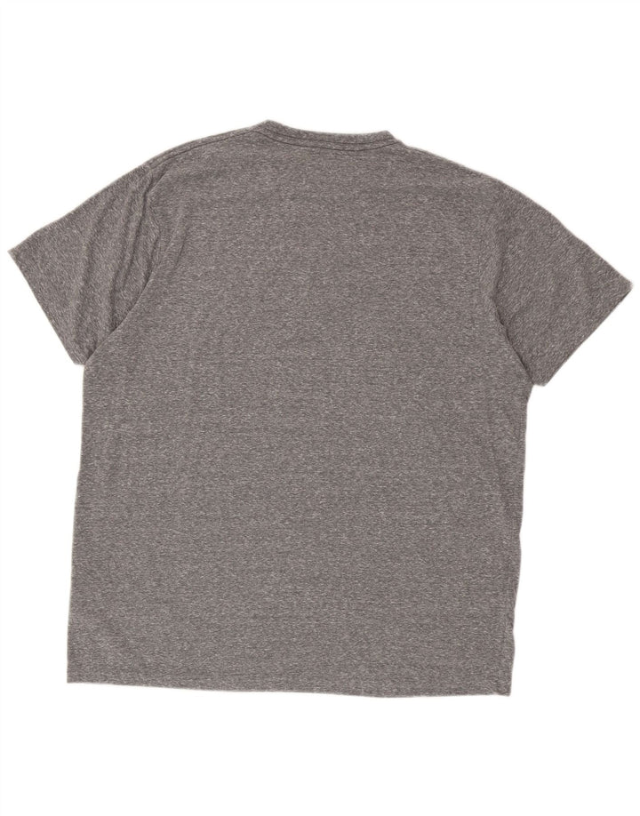 Weird Fish Herre grafisk T-shirt Top XL Grå Flecked Polyester