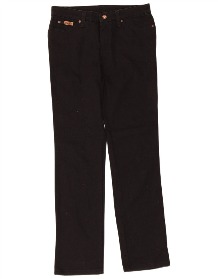 WRANGLER Straight jeans til mænd W30 L31 Sort bomuld