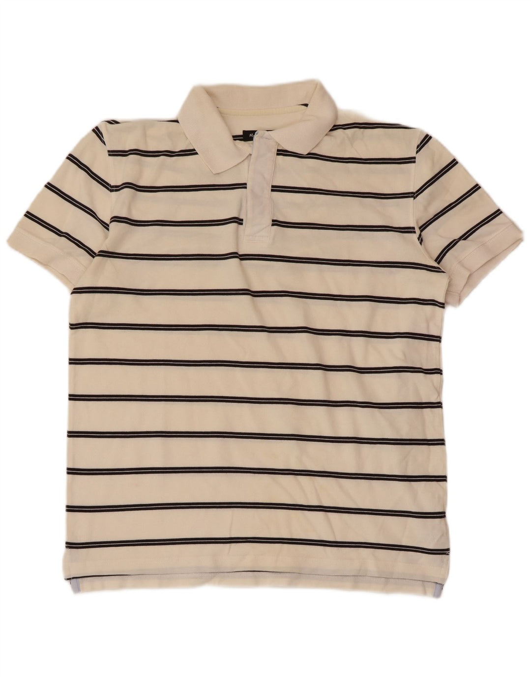 Massimo Dutti Herre poloshirt Medium Off White Stribet bomuld