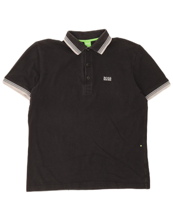 Hugo Boss Herre Polo Shirt Stor Sort Stribet