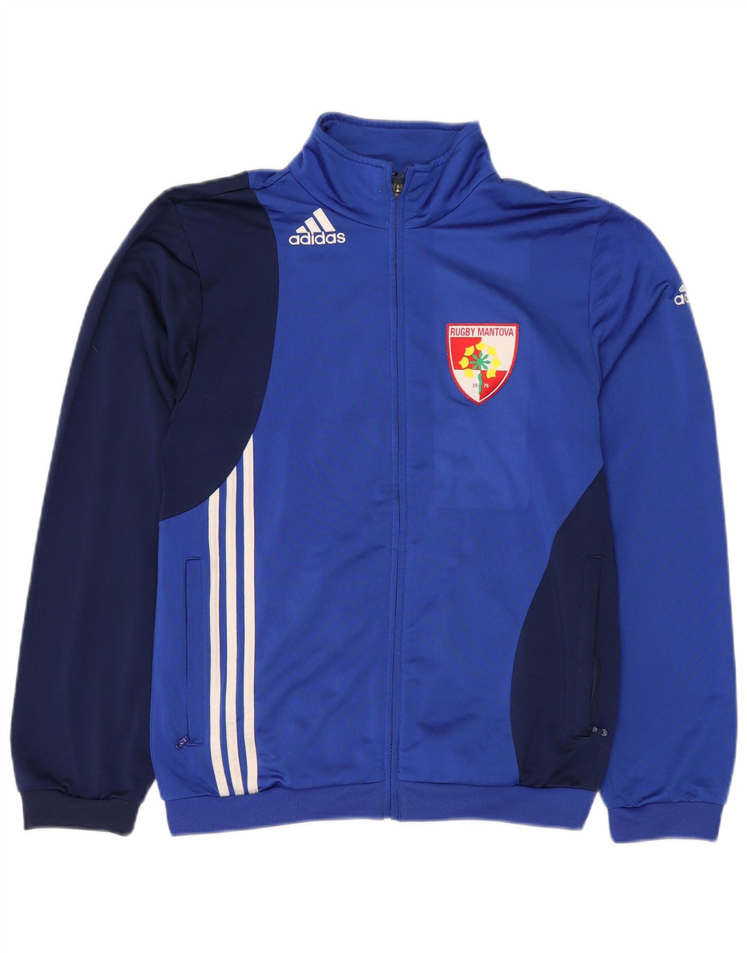 ADIDAS Grafisk træningsdragt topjakke til mænd UK 38/40 Medium Blue Colourblock