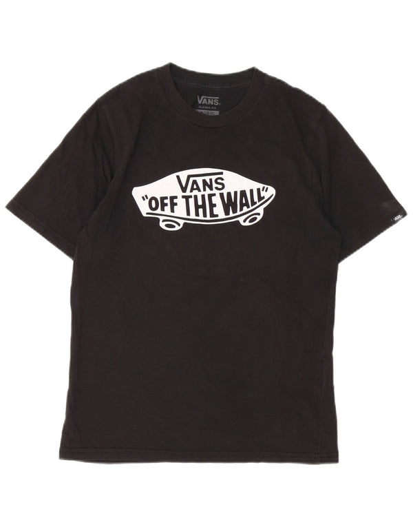 Vans drenge klassisk pasform grafisk t-shirt top 10-11 år medium sort bomuld