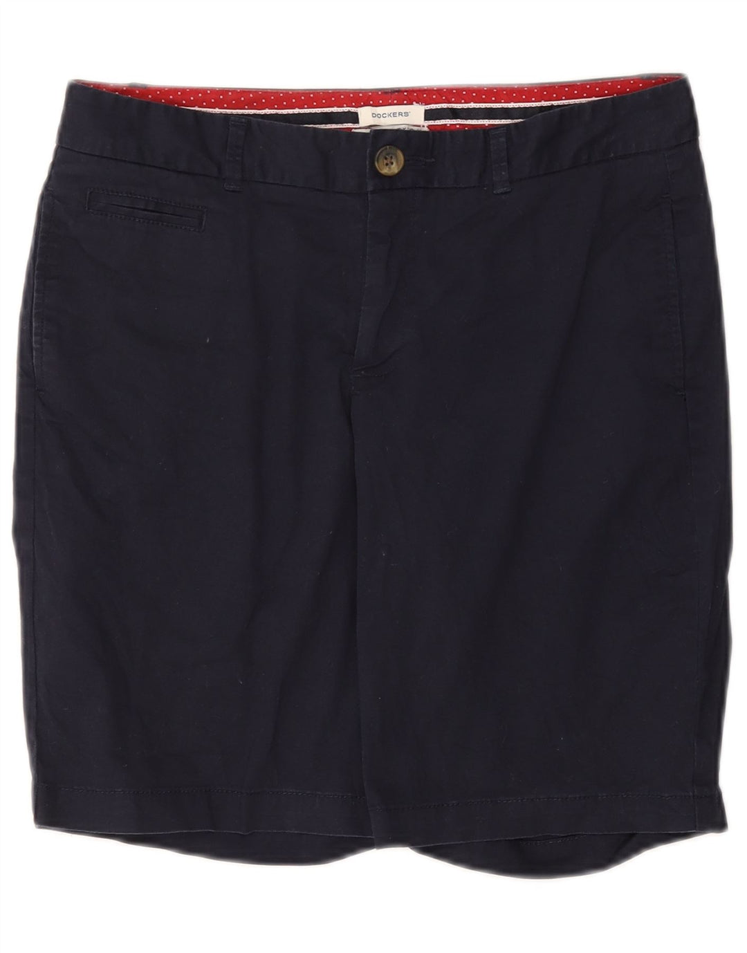 DOCKERS Dame Slightly Curvy Chino Shorts US 6 Medium W30 Navy Blue