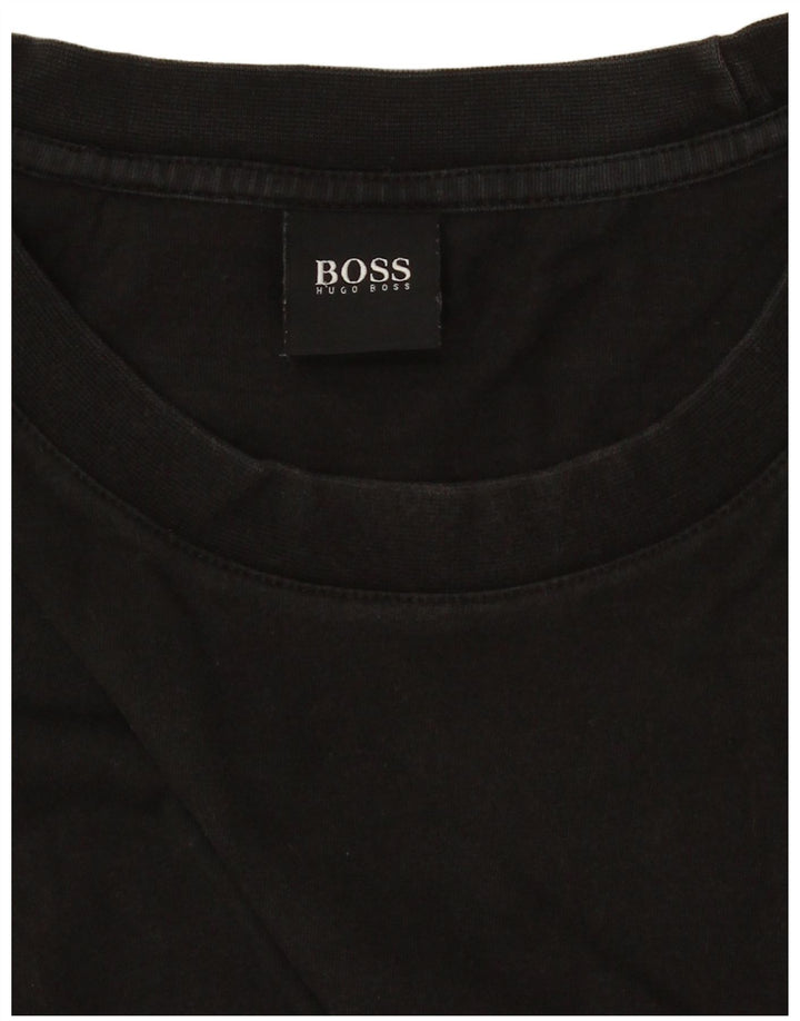 HUGO BOSS Herre T-Shirt Top XL Sort Bomuld
