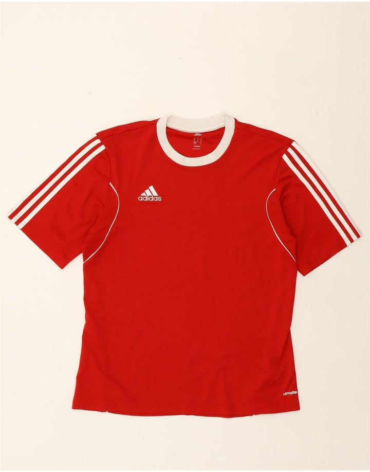 Adidas Herre Climalite T-Shirt Top Medium Rød Polyester