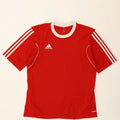 Adidas Herre Climalite T-Shirt Top Medium Rød Polyester