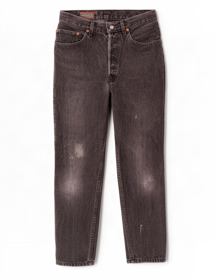 Levi's Dame 901 Distressed Straight Jeans W28 L27 Grå Bomuld