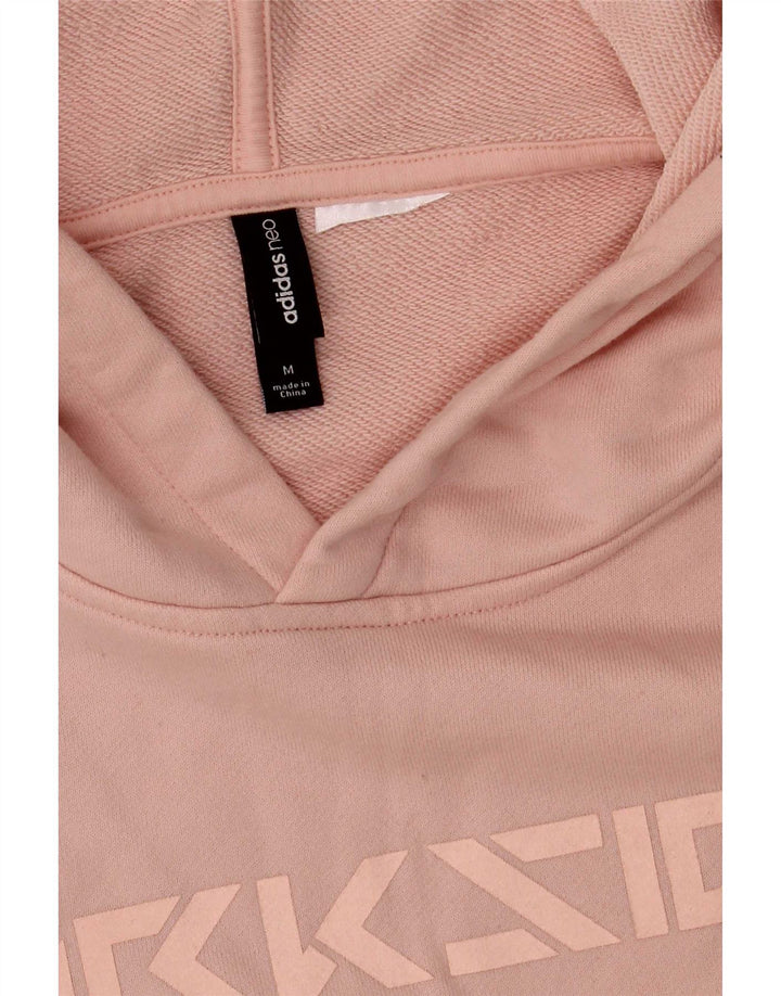 Adidas Dame Grafisk Oversized Hoodie Jumper UK 14 Medium Pink