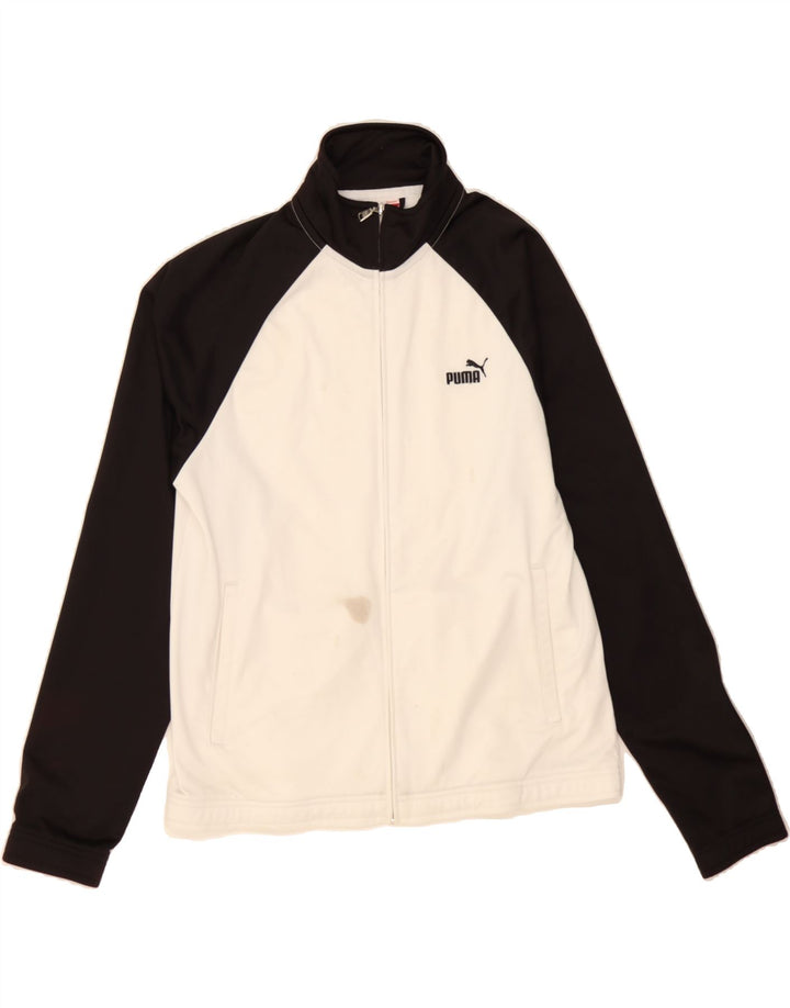 PUMA Mens Tracksuit Top Jacket Large White Colourblock Polyester Vintage Puma and Second-Hand Puma from Messina Hembry 