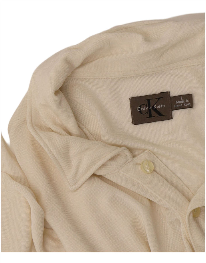 Calvin Klein Langærmet Polo Shirt til mænd Stor Beige