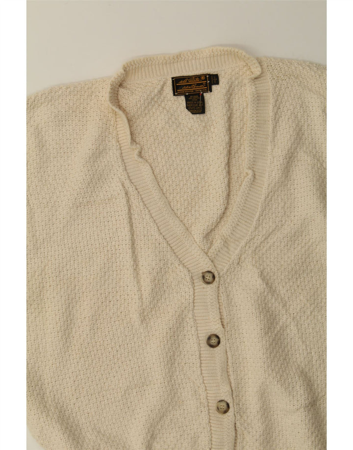EDDIE BAUER Womens Cardigan Sweater UK 16 Large Beige Cotton Vintage Eddie Bauer and Second-Hand Eddie Bauer from Messina Hembry 