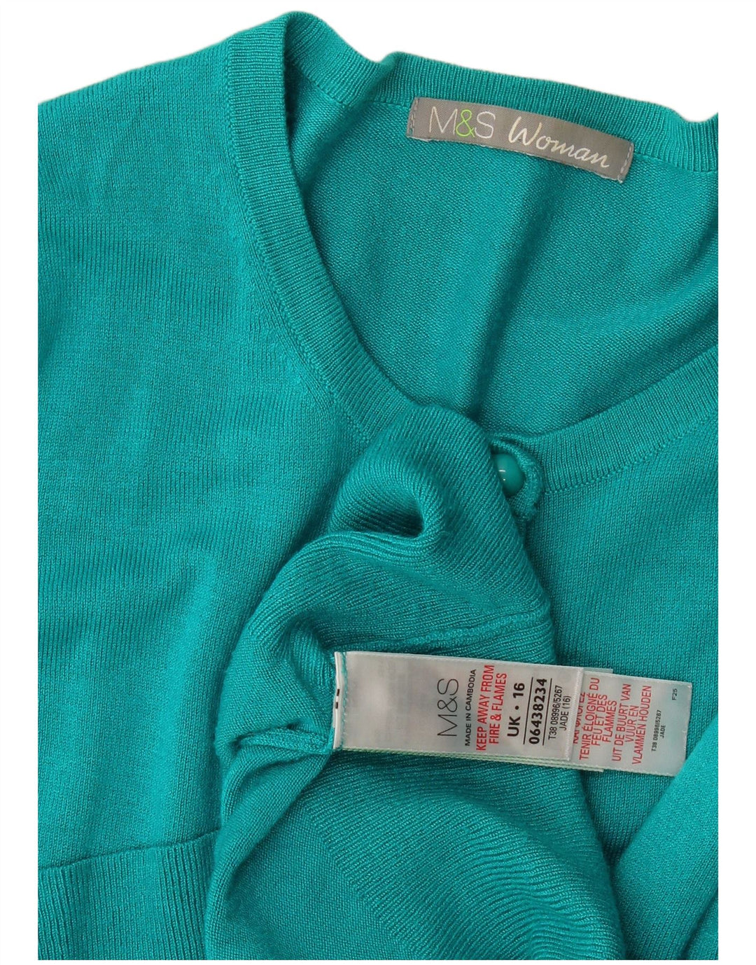 Marks & Spencer Dame Cardigan Sweater UK 16 Large Blue Viscose