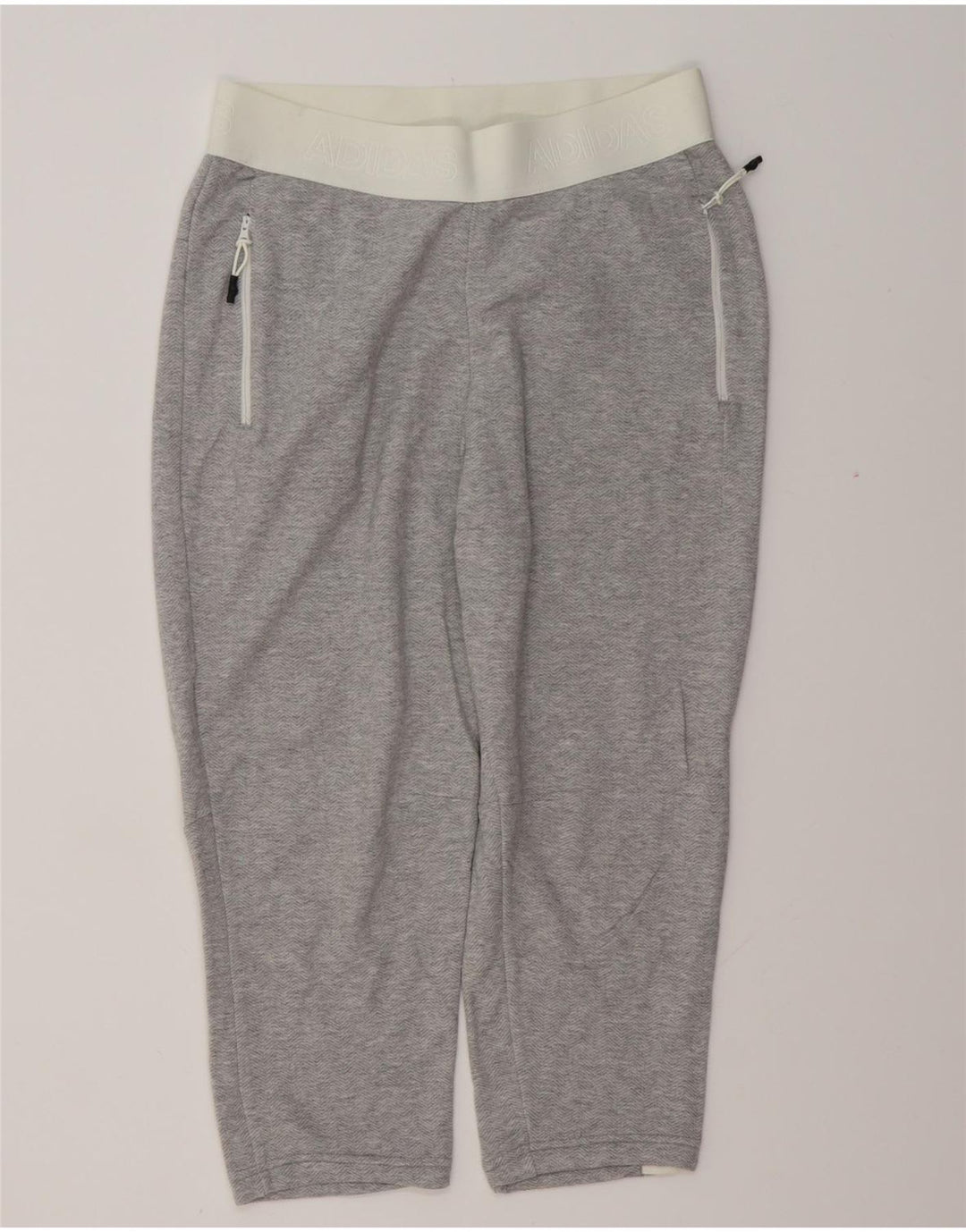 ADIDAS grafiske træningsdragtbukser til kvinder Joggers UK 8/10 Small Grey