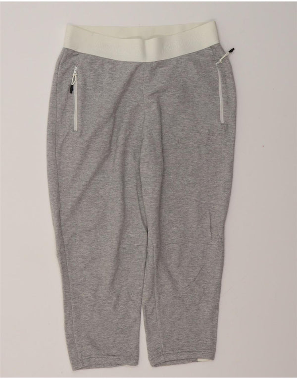 ADIDAS grafiske træningsdragtbukser til kvinder Joggers UK 8/10 Small Grey