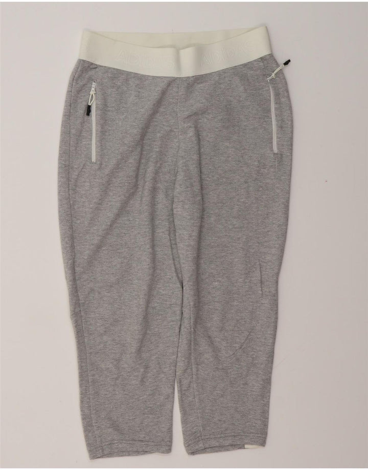 ADIDAS grafiske træningsdragtbukser til kvinder Joggers UK 8/10 Small Grey