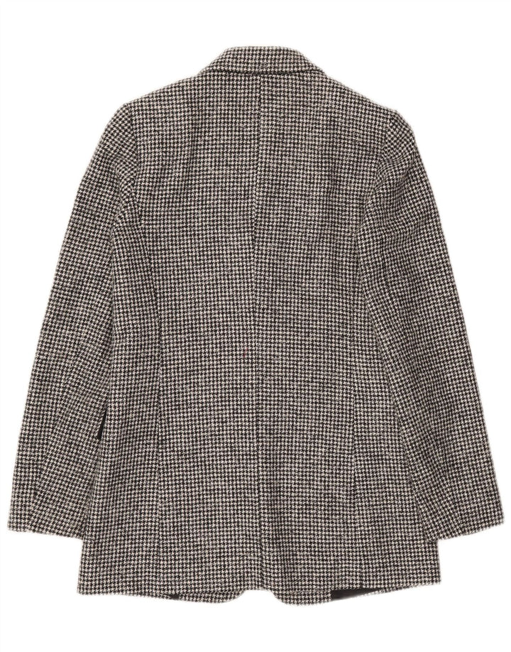 Massimo Dutti Dame 1-knaps blazerjakke EU 34 2XS Grå Houndstooth Uld