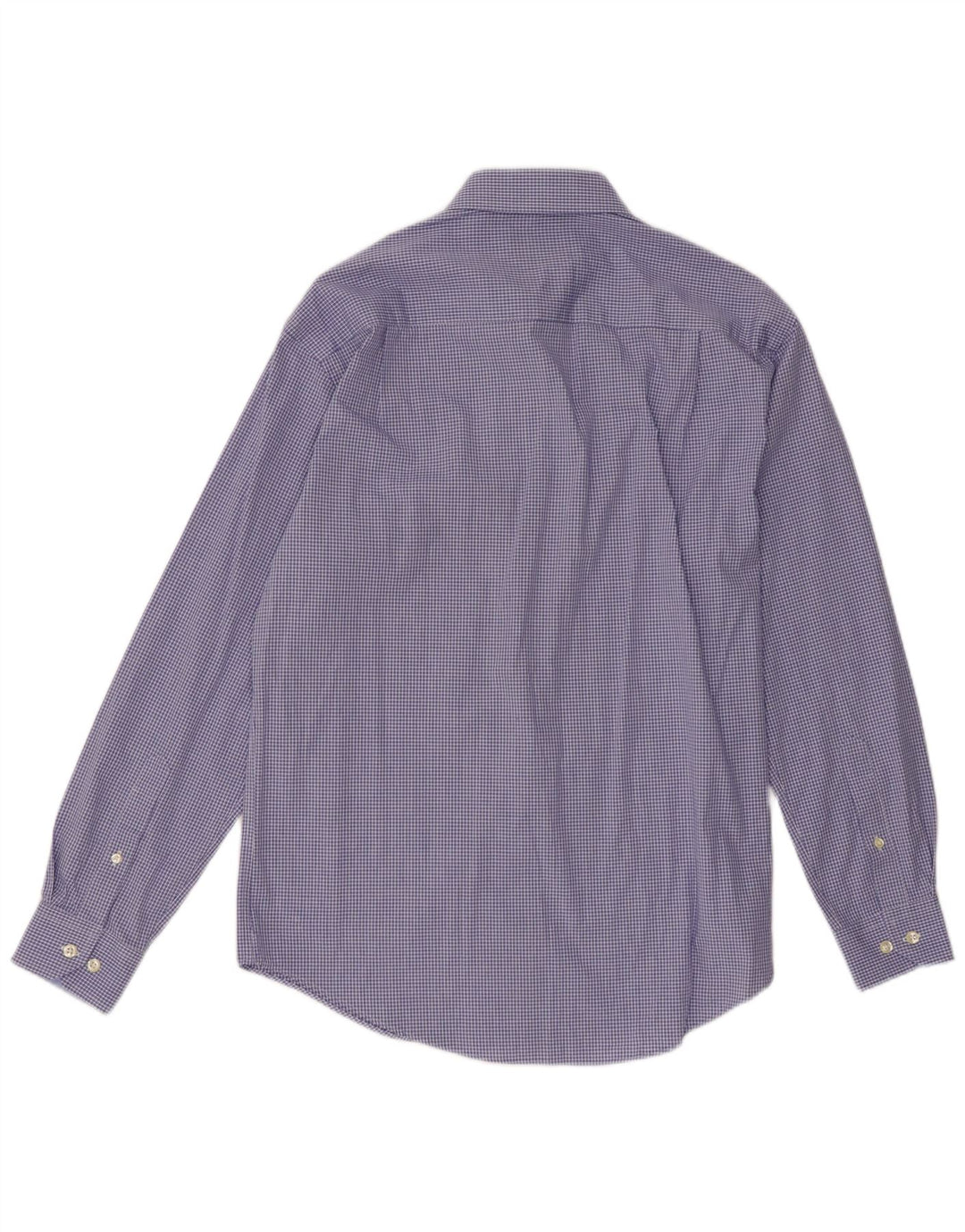 NAUTICA Herre Classic Fit Skjorte Størrelse 15 Medium Blå ternet bomuld