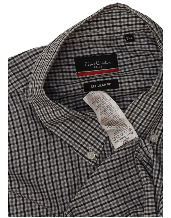 Pierre Cardin herre Regular Fit skjorte 3XL grå ternet polyester