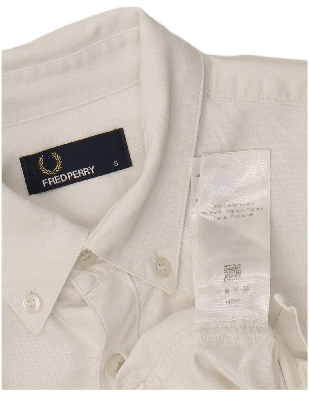 Fred Perry herreskjorte lille hvid bomuld