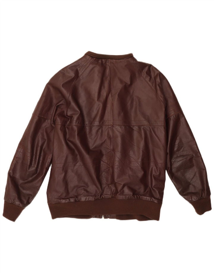 VINTAGE Herre læderjakke UK 38 Medium Burgundy