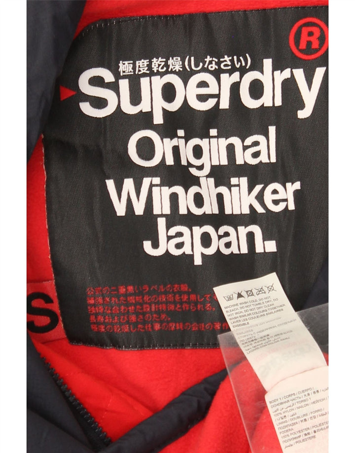 SUPERDRY Herre The Windhiker Windbreaker Jacket UK 36 Small Navy Blue
