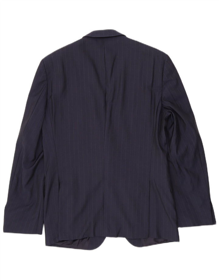 Hugo Boss Herre 2-knaps blazerjakke EU 50 Large Navy Blue Pinstripe
