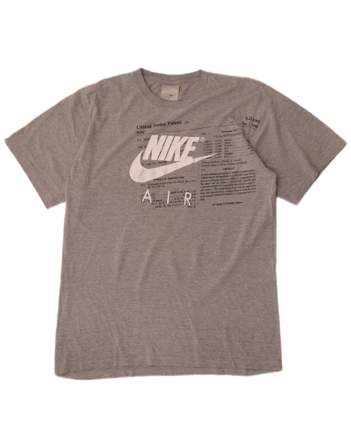 Nike Herre grafisk T-shirt Top UK 39/41 Medium Grey Bomuld
